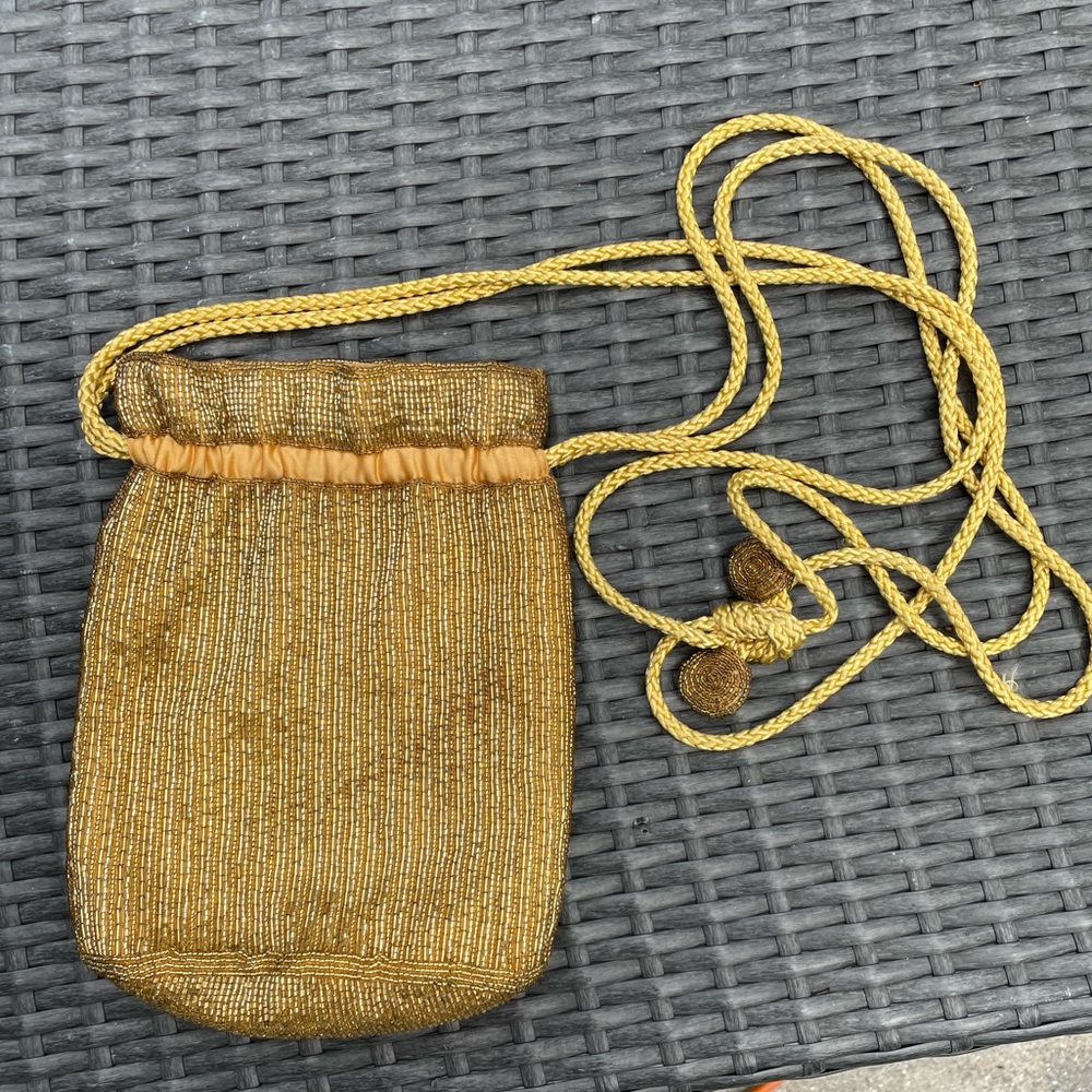 Gold beaded purse